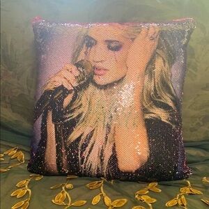 Collectable Sequin Carie Underwood Throw Pillow from the Cry Pretty Tour